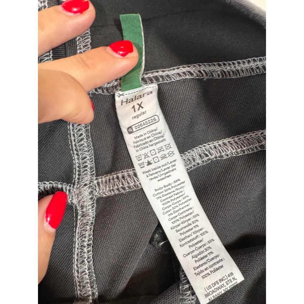 Halara Flex Mid Rise Tummy Control Baggy Jeans Cool Gray 1X 18 Wide Leg Casual - Picture 5 of 10
